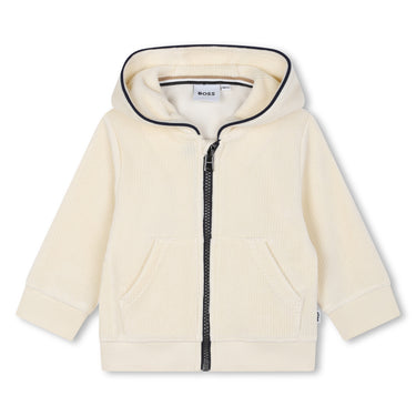 BOSS sudadera para bebe blanca beige